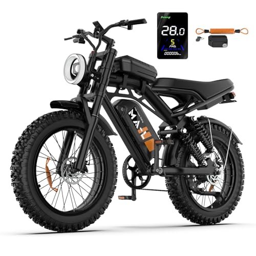 Electric Bike for Adults - 30MPH, 70-100 Mile (PAS Mode) Fat Tire E-Bike, 48V 15Ah Removable Battery, Full Suspension, LCD Display, 20" All-Terrain Tires Electric Bicycle for Off-Road Commute