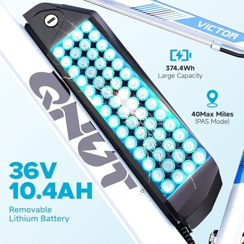 Electric Bike for Adults & Teens - 350W 26" Victor Ebike - 21-Speed, 20Mph Up to 40Miles with Dual Disc Brakes, Adjustable Handlebars, Commuter E-MTB for Men Women | UL 2849 Certified