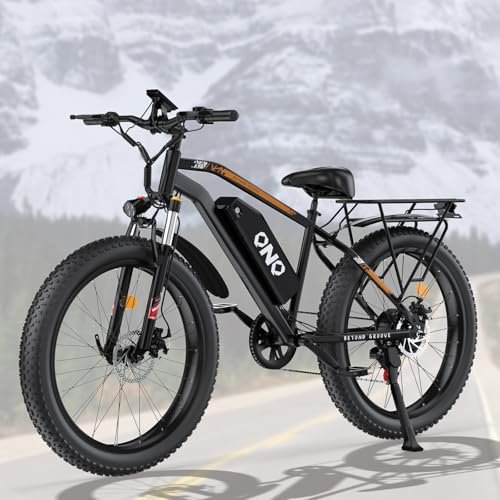 Adult Fat Tire Electric Bike 1500W Peak Motor - 48V 15Ah Fast Electric Mountain Bike, 28MPH & 60 Miles Long Range Ebike, 26" All Terrain E-Bike for Men Women with Lockable Suspension & 7 Speed Gears