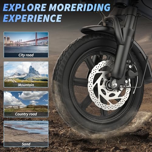 Electric Bike for Adults, 500W Folding Ebike 14" Adult Electric Bicycles, 48V 10.4Ah/15.6Ah Removable Battery, 28 Miles/38 Miles 22 MPH City Commuter Bicycle, Mini E Bikes for Adults and Teens