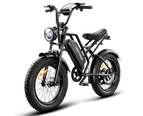 HAPPYRUN Electric Bike,1500W/2000W,48V,18Ah E Bikes for Adults Electric 60+ Mile 32MPH Top Speed Electric Motorcycle All Terrain Fat Tire Electric Dirt Bike G50
