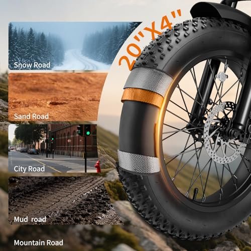 2000W Peak 20" Off Road Electric Bike for Adults,80+Miles LongRanger,32+MPH Electric Dirt E Bike Bicycles, Fat Tire All Terrain E-Bike,48V Electric Motorcycle for Road Sand Mountain