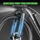 26'' Electric Bike for Adults 1200W Peak Motor 65 Miles Long Range 25MPH Commuter E-Bike with 7 Speed Gears IPX7 Waterproof Pedal Assist Electric Mountain Bicycle for Men