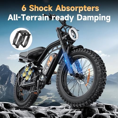 Electric Bike for Adults - 30MPH, 70-100 Mile (PAS Mode) Fat Tire E-Bike, 48V 15Ah Removable Battery, Full Suspension, LCD Display, 20" All-Terrain Tires Electric Bicycle for Off-Road Commute