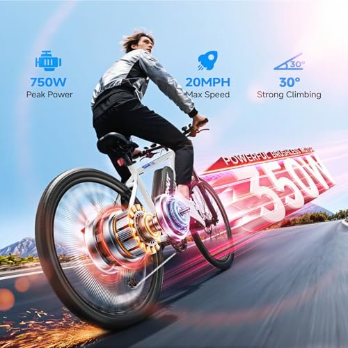 Electric Bike for Adults & Teens - 350W 26" Victor Ebike - 21-Speed, 20Mph Up to 40Miles with Dual Disc Brakes, Adjustable Handlebars, Commuter E-MTB for Men Women | UL 2849 Certified