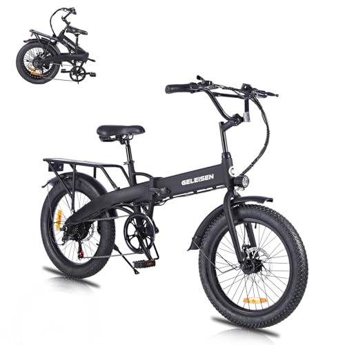 Folding Electric Bike for Adults, 20"×3.0 Fat Tire Electric Bicycle, 374.4Wh Battery Ebike, 20MPH Electric Cargo Bike with LCD Color Display & 6 Speed Gears (Fits for 5'0"+)