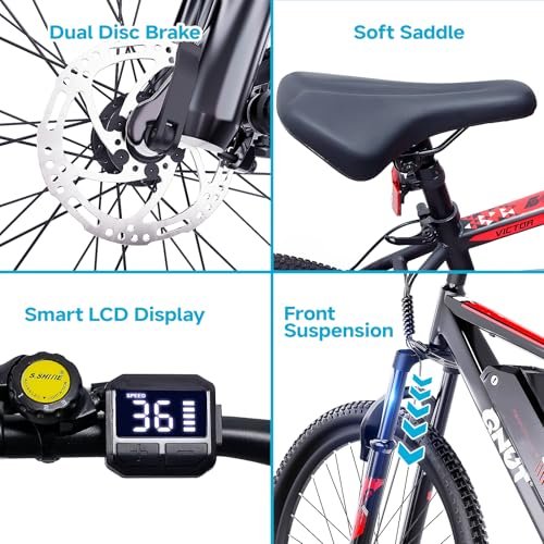 Electric Bike for Adults & Teens - 350W 26" Victor Ebike - 21-Speed, 20Mph Up to 40Miles with Dual Disc Brakes, Adjustable Handlebars, Commuter E-MTB for Men Women | UL 2849 Certified