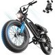 2000W Peak 20" Off Road Electric Bike for Adults,80+Miles LongRanger,32+MPH Electric Dirt E Bike Bicycles, Fat Tire All Terrain E-Bike,48V Electric Motorcycle for Road Sand Mountain