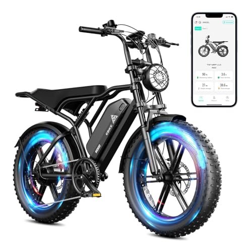 TST Electric Bike for Adults, 1500W Peak Motor 28 MPH 60/100 Miles Fat Tire Ebike with 48V 15Ah/25Ah Removable Battery, 20" Electric Dirt Bike Hydraulic Suspension and 7-Speed