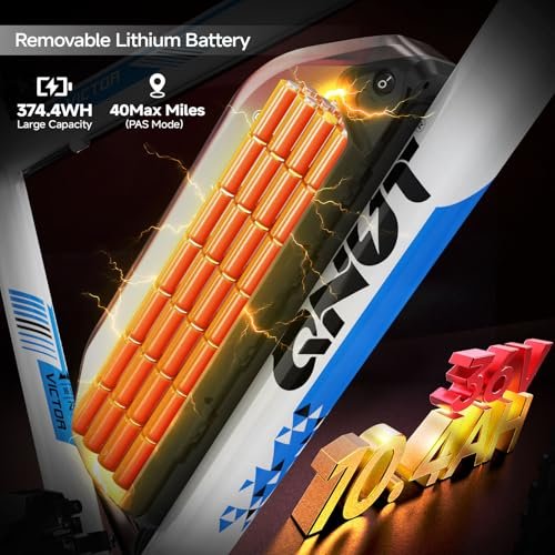 Electric Bike for Adults & Teens - 350W 26" Victor Ebike - 21-Speed, 20Mph Up to 40Miles with Dual Disc Brakes, Adjustable Handlebars, Commuter E-MTB for Men Women | UL 2849 Certified